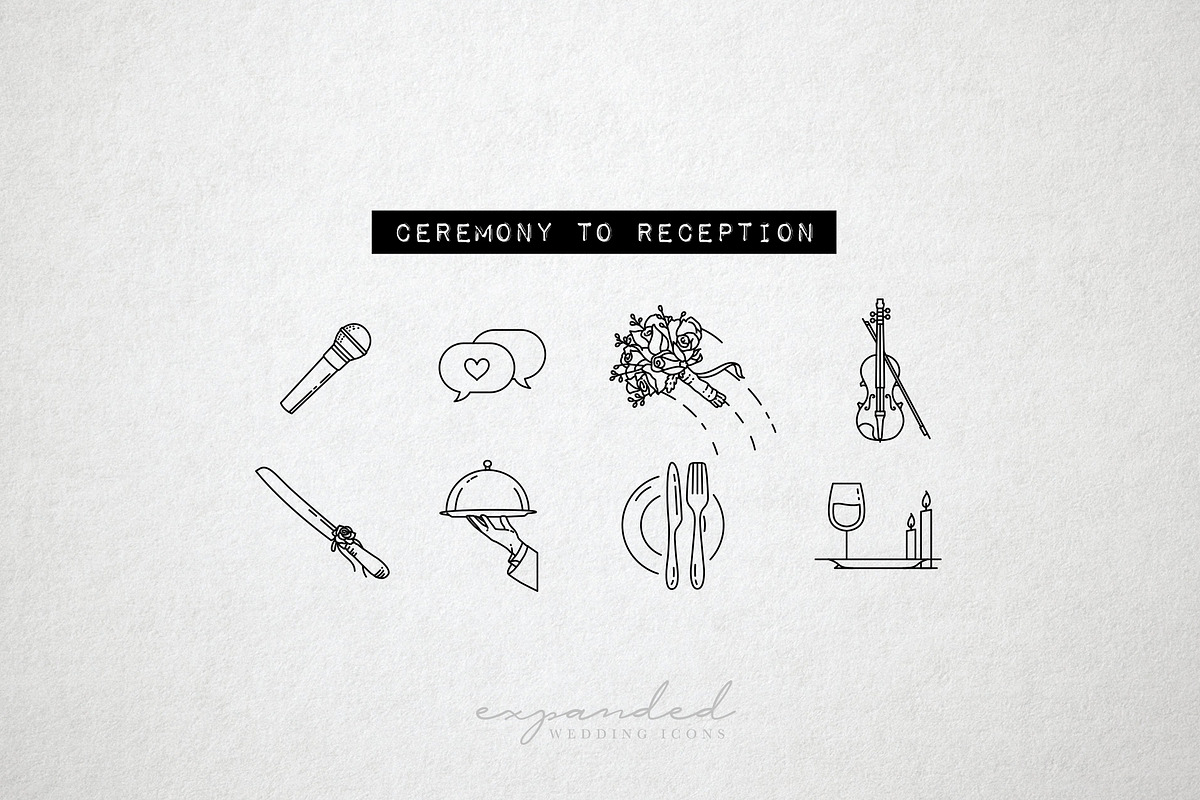 100 Wedding Icons Set - Expanded, an Outline Icon by Hatch Design Workshop (Photo 10 of 15)
