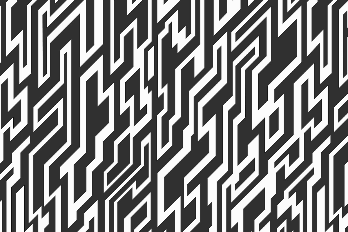 Monochrome Maze Patterns, a Pattern Graphic by Gudiny (Photo 7 of 13)