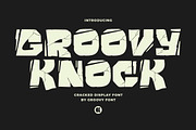 GF Knock - Cracked Display Font, a Handwritten Font by GroovyFontCo (Thumbnail 1 of 7)