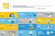 Flat Line Web Banners, a Templates & Theme by PureSolution (Thumbnail 1 of 3)