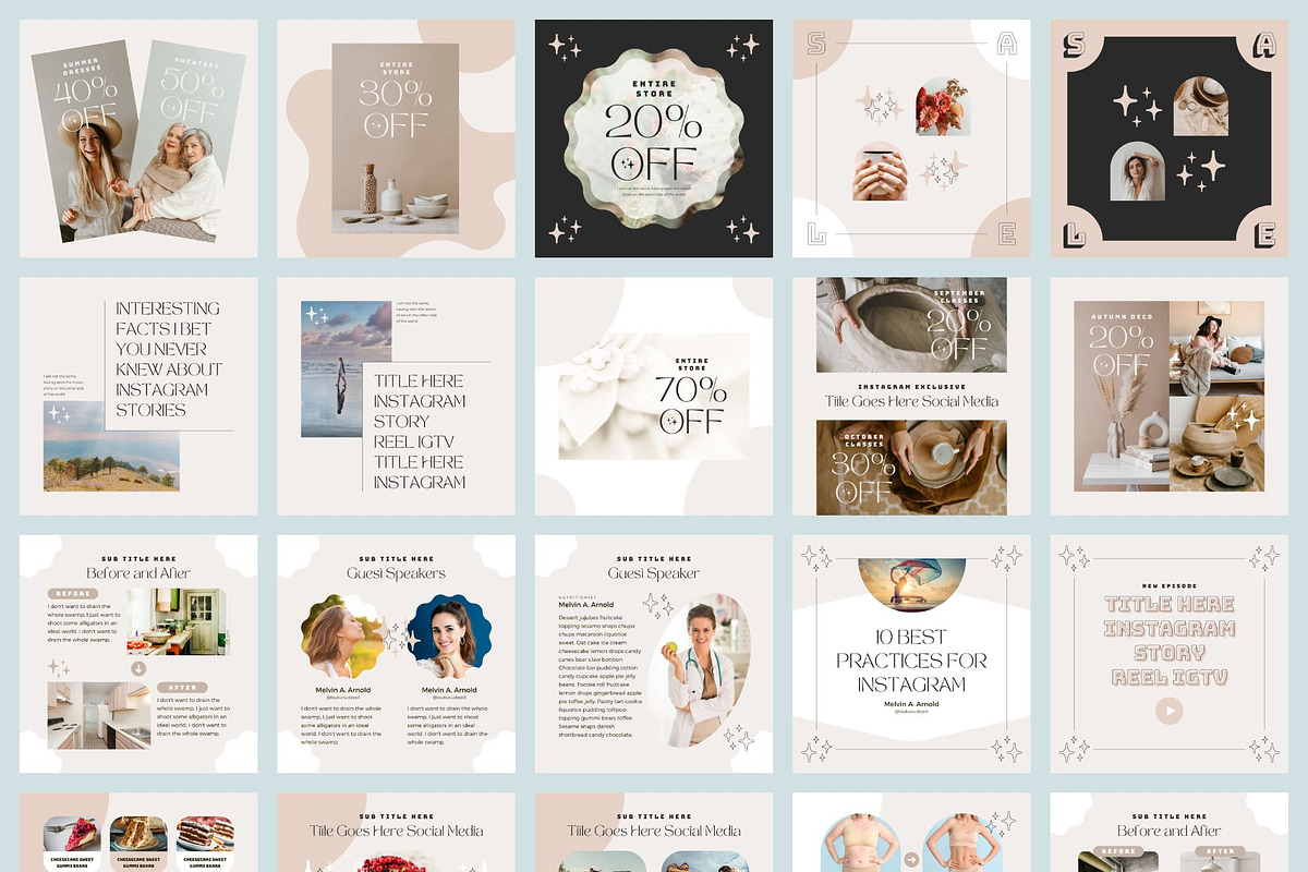 Instagram Template Canva Pack Shine, a Social Media Template by Keikoya (Photo 11 of 18)
