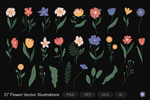 27 Flower Vector Illustrations