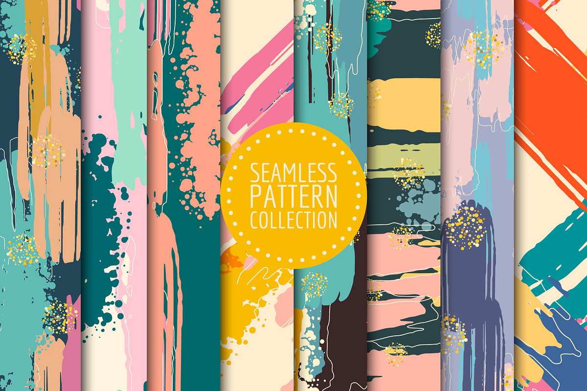 ABSTRACT seamless patterns (EPS+JPG), a Pattern Graphic by Ibrin's Shop (Photo 1 of 4)