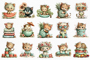 Whimsical Summer Cats Clipart, an Illustration by Craft Nest (Thumbnail 5 of 12)