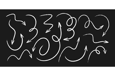 White chalk arrows on black