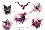 Watercolor Gothic Halloween, a Seasonal Illustration by Olga Koelsch (Thumbnail 3 of 12)
