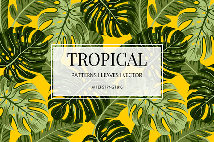 Tropical seamless patterns & leaves