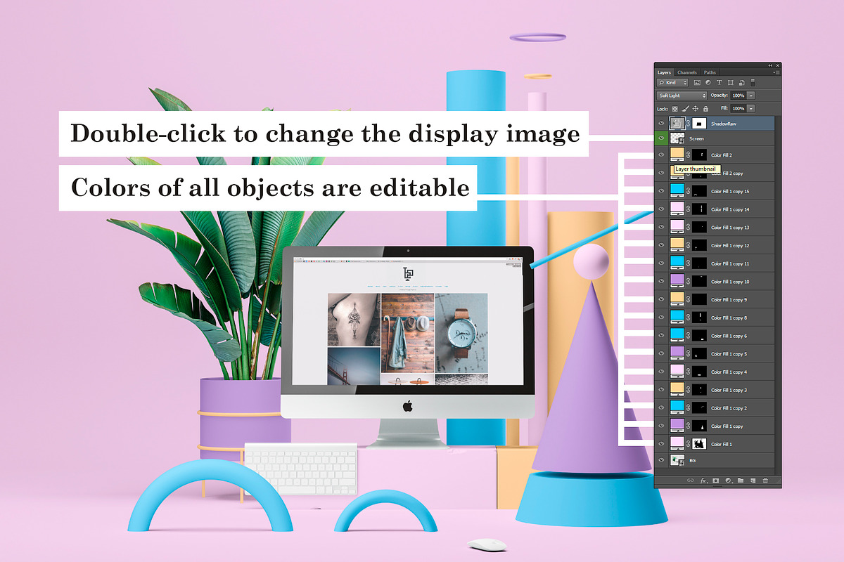 Abstract Color Mockup Set, a Mac Mockup by Best Pixels™ (Photo 2 of 12)