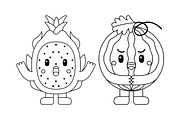 Kawaii Fruits Coloring Book vol 01, an Education Illustration by MEDZ (Thumbnail 3 of 3)