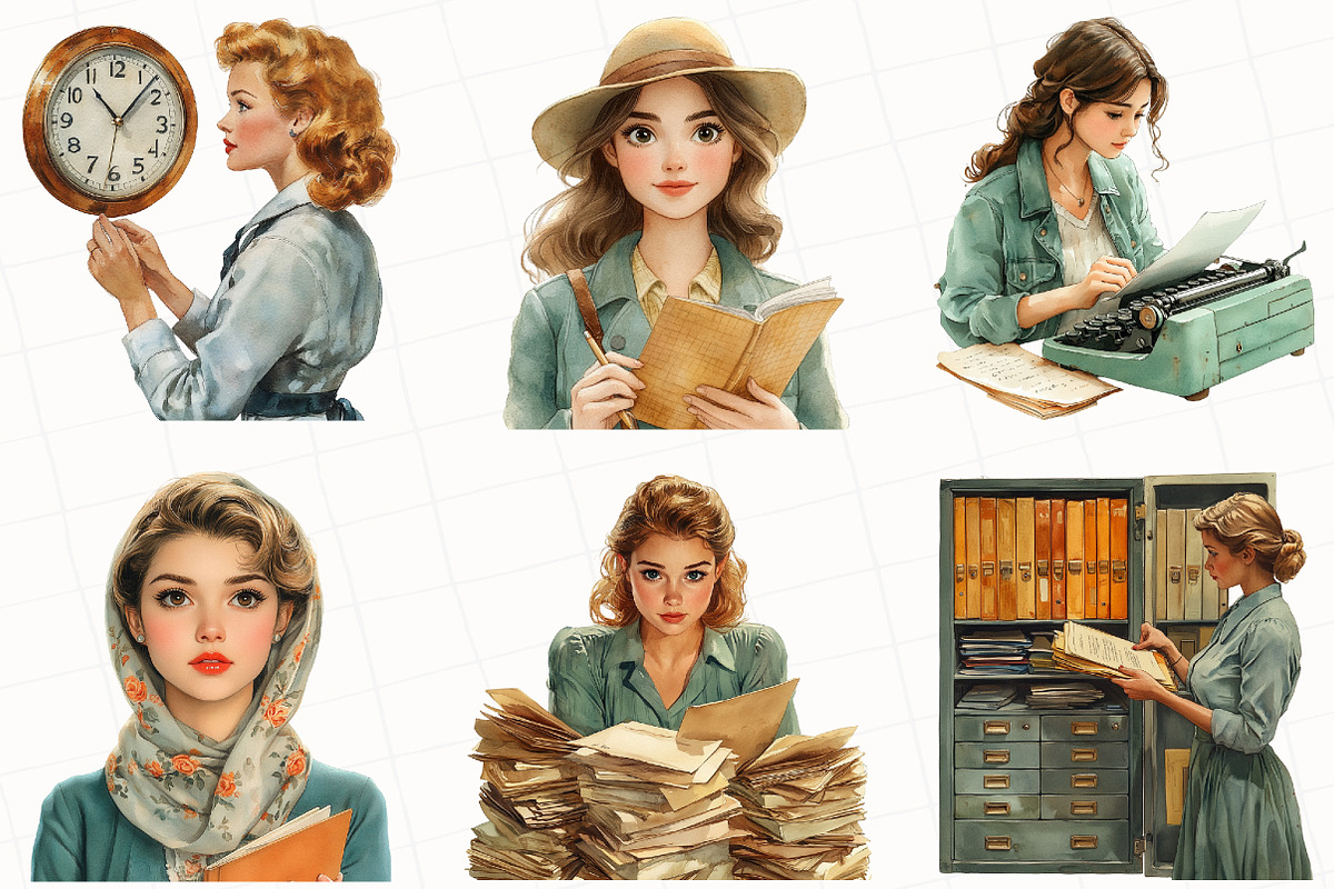 Office Lady Sublimation Clipart, an Illustration by OK Design (Photo 3 of 5)