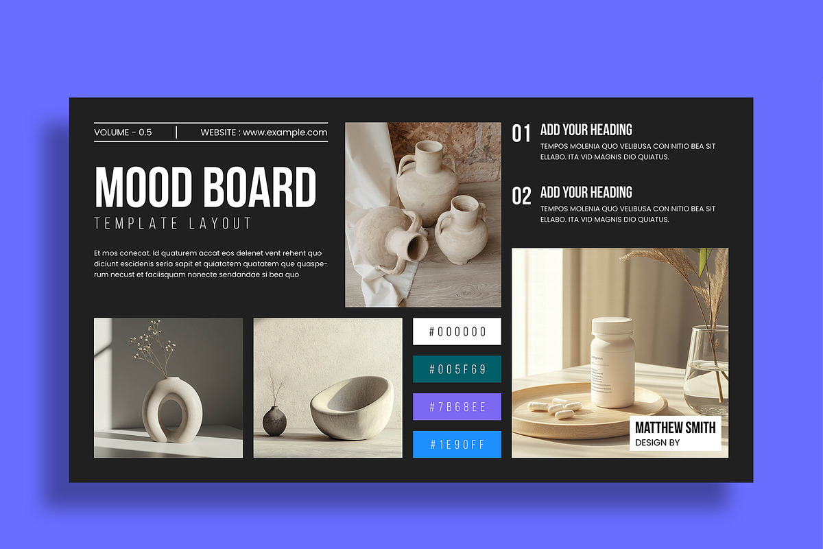 Modern Mood Board Presentation, a Presentation Template by MightyDesign (Photo 5 of 8)