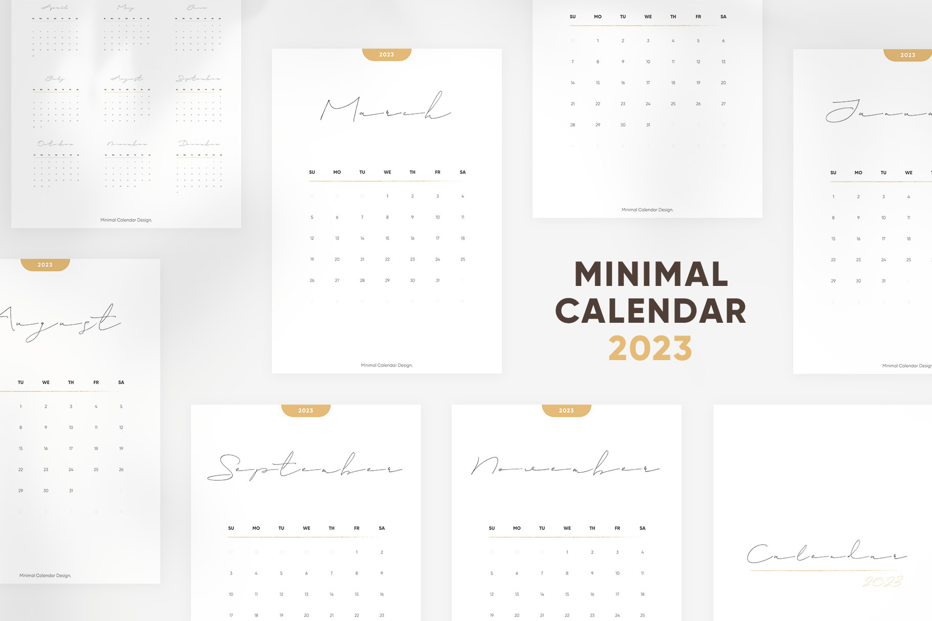 Minimal Calendar Template 2023 Creative Market