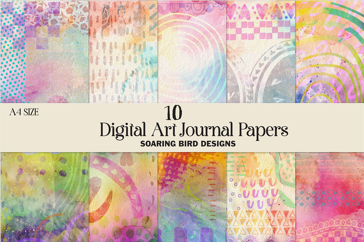 Digital Art Journal Papers, an Illustration by Soaring Bird Designs (Photo 1 of 2)