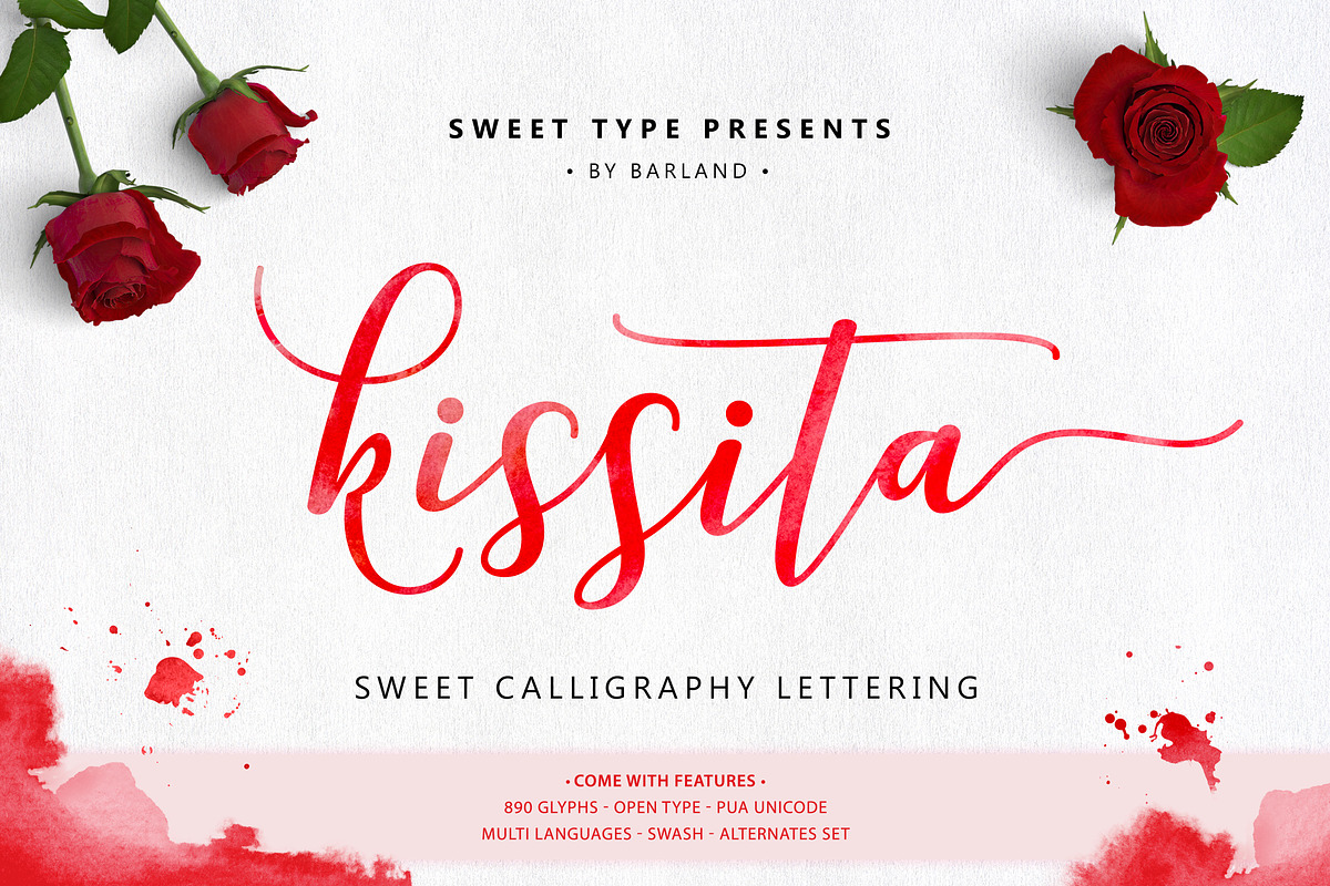 Kissita Script, a Script Font by Barland Design (Photo 1 of 10)