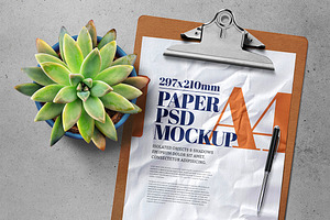 A4 Flyer Poster Mockup Clipboard