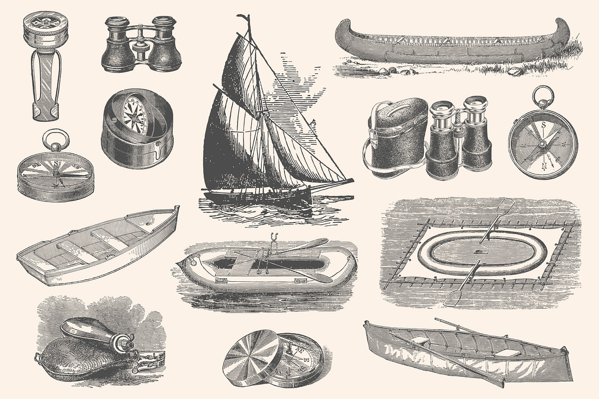 Adventure - Vintage Illustration Set, an Illustration by Graphic Goods (Photo 9 of 11)