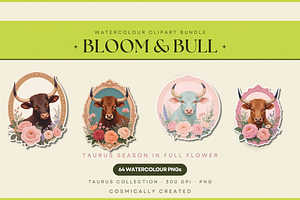 Bloom & Bull Taurus Clipart 64