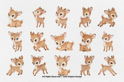 15 Bundle Watercolor Baby Deer Stag, an Animal Illustration by Morspective (Thumbnail 8 of 8)
