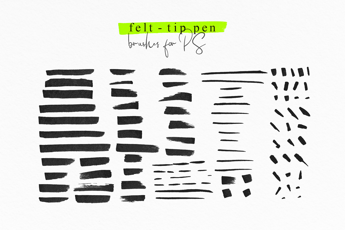 Felt-tip pen brushes for PS, a Brush Add-On by Leo Studio Design Lab (Photo 3 of 8)