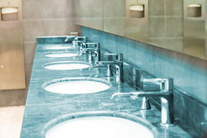 Public bathroom restroom interior, an Architecture Photo by Vapi