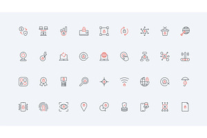Cybersecurity quality digital icons, a Technology Illustration by Lemberg Vector