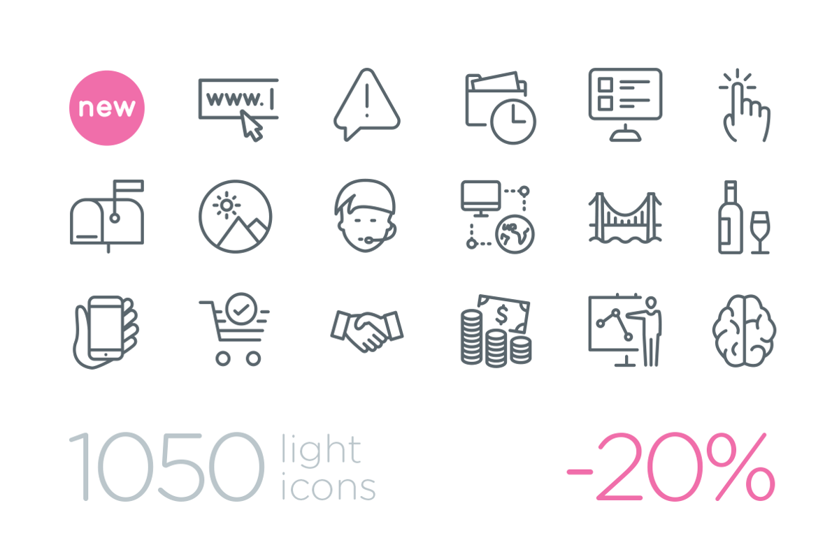 Picons Thin - $20 Off, an Outline Icon by Picons.me (Photo 1 of 6)