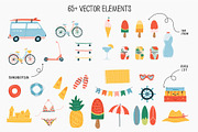 Summer vector clipart & pattern, a Seasonal Illustration by Valerie (Thumbnail 2 of 7)