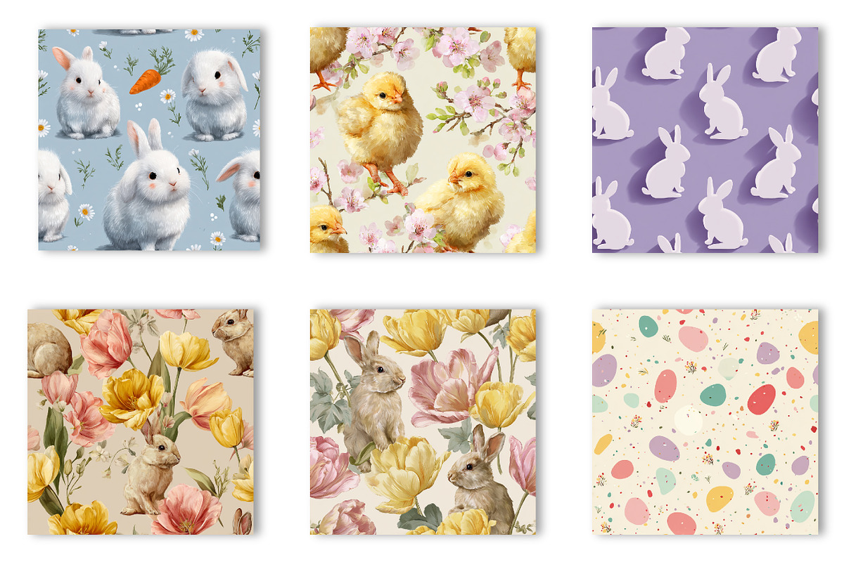 Easter Digital Paper Seamless Patter, an Illustration by CreationArt (Photo 5 of 7)