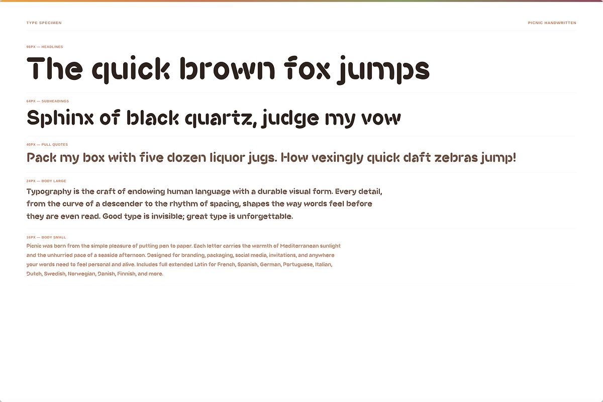 Picnic-groovy warm typeface, a Handwritten Font by Lettra Studio (Photo 4 of 21)