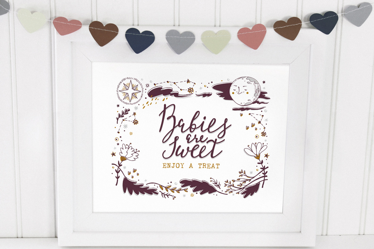 Baby Shower Set • Moon & Stars, an Invitation Template by Yeticrab (Photo 4 of 10)