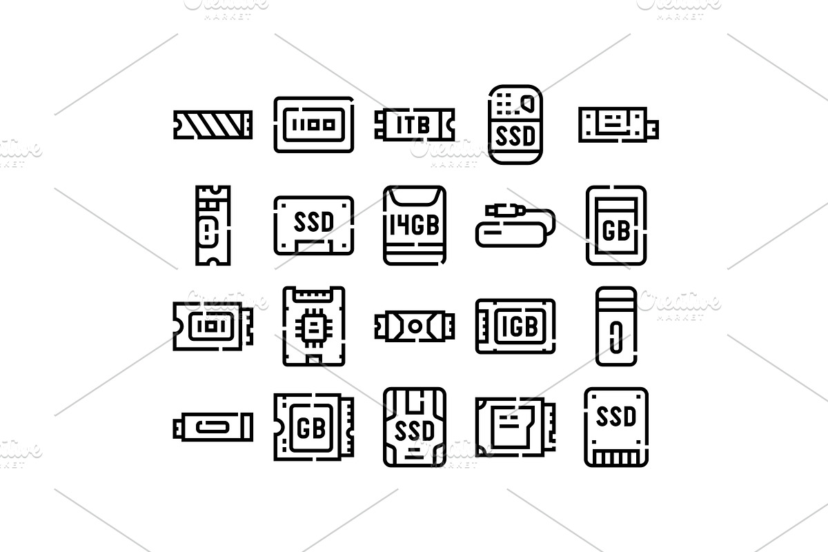 Computer data storage devices, a Technology Illustration by pikepicture