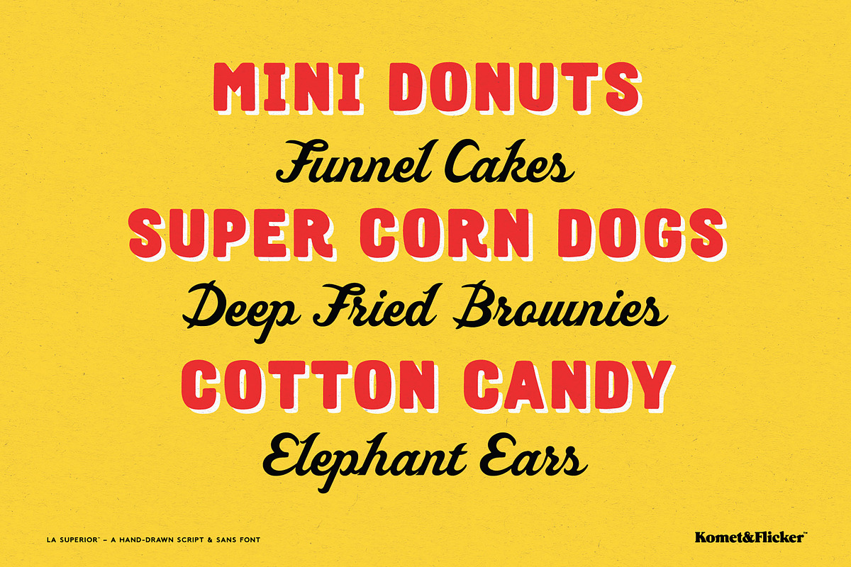 La Superior - A Hand Drawn Font Trio, a Script Font by Komet & Flicker (Photo 15 of 16)