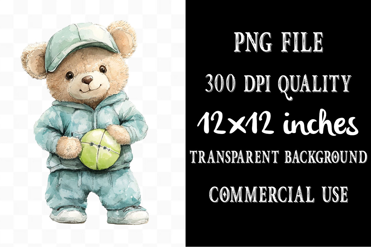 Teddy Bear Sports Clipart, an Illustration by Designking (Photo 4 of 5)