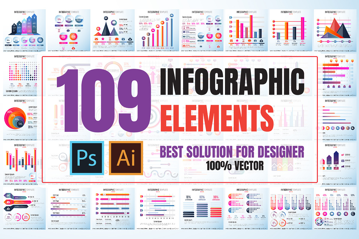 109 Infographics Design Template, a Technology Illustration by Toonsteb