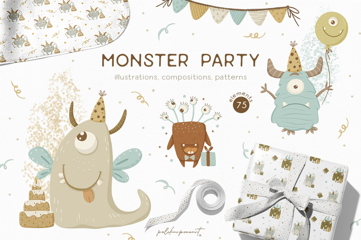 MONSTER PARTY. Kids collection, an Animal Illustration by polikarpovaart (Photo 1 of 10)