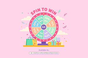 Lucky Spin to Win Illustration, an Object Illustration by Partikusi Design