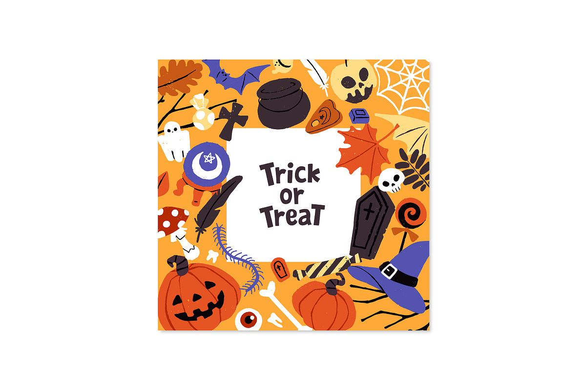 Spooky Halloween wreaths designs set, a Seasonal Illustration by PaperTrident (Photo 9 of 16)