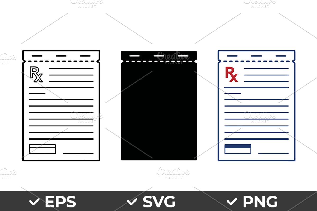 Prescription Pad Vector Icons, an Object Graphic by Artonix (Photo 1 of 3)