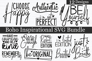 Boho Inspirational SVG Bundle, a Graphic by akazaddesign