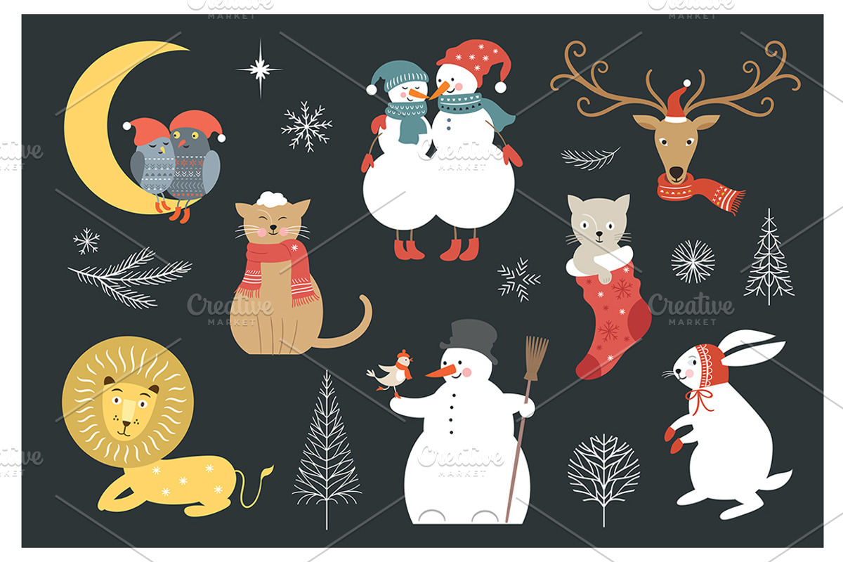 Christmas illustrations, an Animal Illustration by lenlis (Photo 3 of 6)