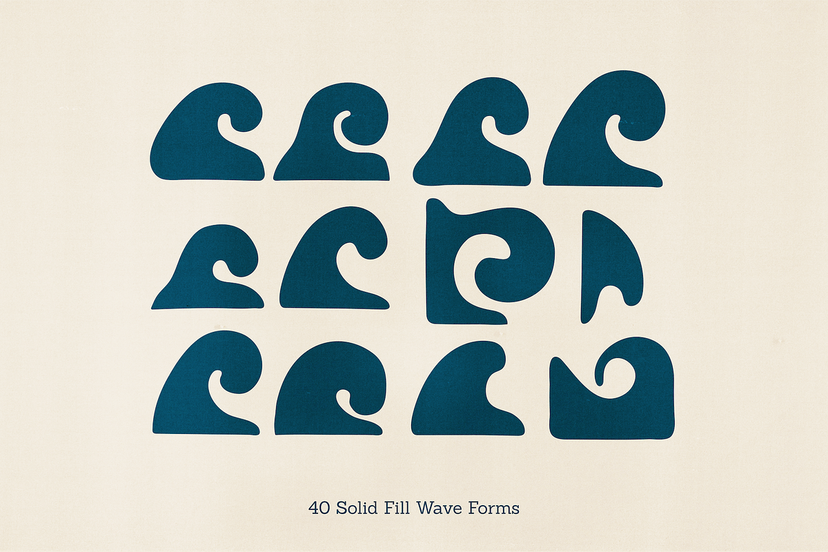 Waves - Hand Drawn Organic Waves, a Decorative Illustration by Madeline ODonoghue Design (Photo 2 of 13)