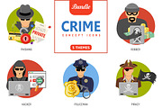 Crime Concept Icons, an Outline Icon by TAlex (Thumbnail 1 of 6)