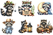 Watercolor Raccoon Clipart, an Illustration by DreamArtGraphic (Thumbnail 3 of 5)