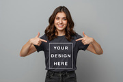 T-Shirt Mockup - Dark Gray Edition, a Shirt Mockup by ForhadGFX (Thumbnail 5 of 12)