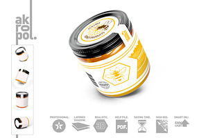 Honey Jar Bottle Mockup