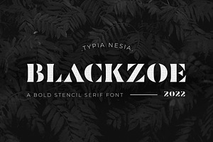 Blackzoe Stencil Serif, a Serif Font by Typia Nesia