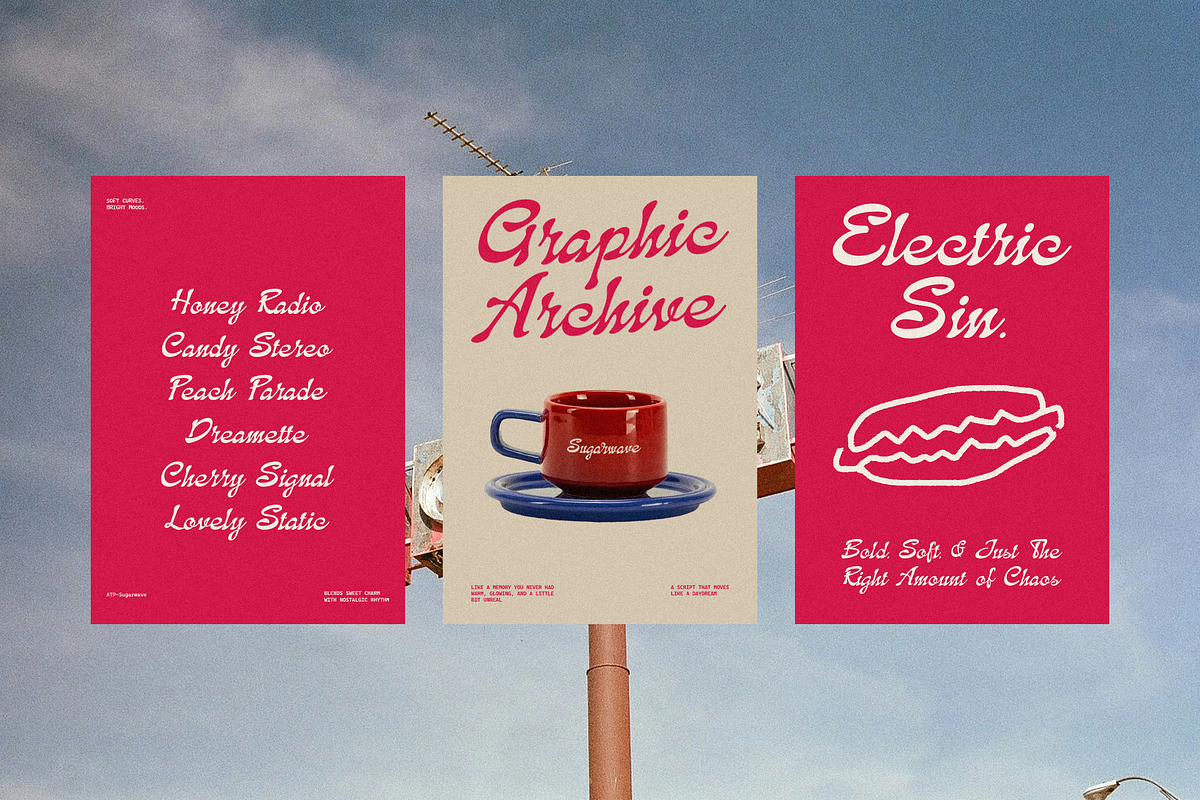 Sugarwave - Retro Script Font, a Script Font by Typeparties (Photo 4 of 9)