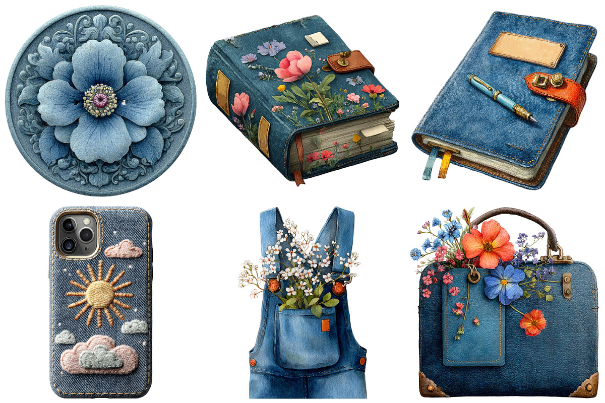 Vintage Denim Clipart, an Illustration by Craft Nest (Photo 4 of 6)
