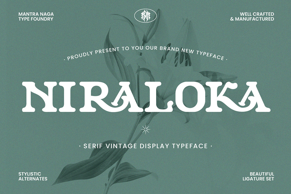 Niraloka - Serif Vintage Display, a Serif Font by Mantra Naga (Photo 1 of 10)