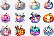 Halloween Pumpkin Iridescent Bundle, an Illustration by Black Bird Studio (Thumbnail 6 of 6)